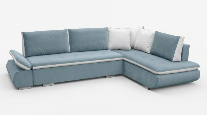 Sofa Schlofsofa Designer Sofa mat Bettfunktioun + Bettkëscht Ecksofa Canapé *NEI*