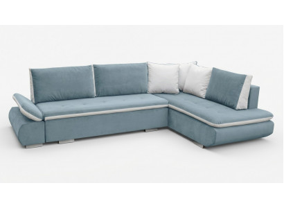 Sofa Schlofsofa Designer Sofa mat Bettfunktioun + Bettkëscht Ecksofa Canapé *NEI*