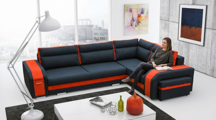 Canapé Schlofcanapé Designer Canapé mat Schloffunktion + Bettschaf Eckcanapé Sofabett (Nei)