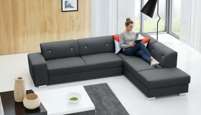 Sofa Schlofschofa Designer Sofa mat Schlofffunktioun + Betterkësch Ecksofa Couch NEI