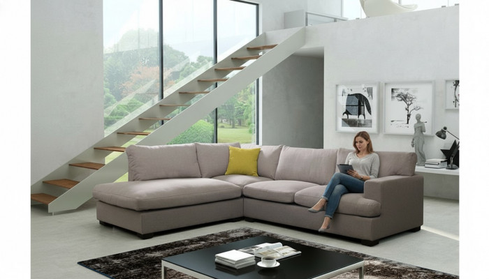 Designer Sofa Ecksofa Stoffssofa System Sofa Textil Samett Eckcouch Couch NEI