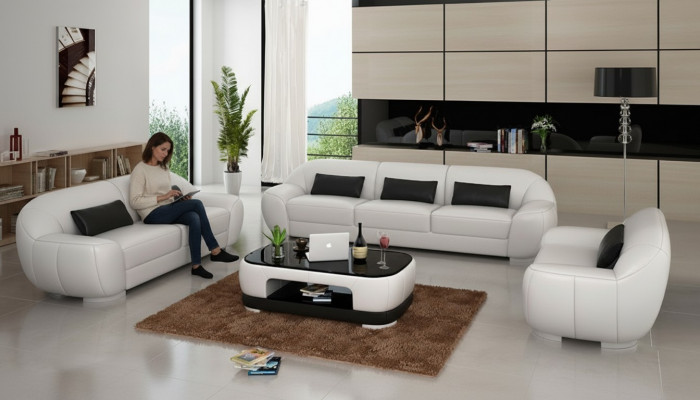 Sofagarnitur 3+2+1 Couch Polster Sëtz Lieder Garnitur Designer Set Nei Homberg W