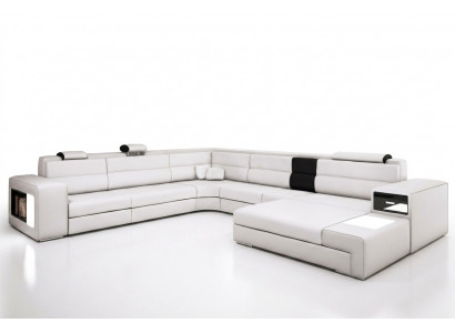 Eckcanapé Canapé Sofa Polster Design Garnitur Textil Lieder Wunnlandschaf