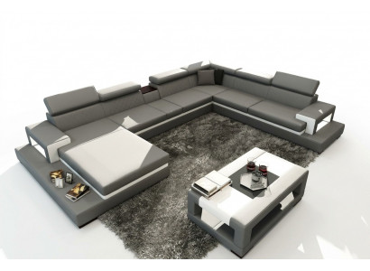 Liederdivan Sofa Ecksofa U Form Canapé Wunnlandschaft Designer Sëtz Eck