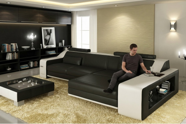 Exklusive Wunnkomfort: Gitt Ärem Doheem e Luxus-L-Sofa.