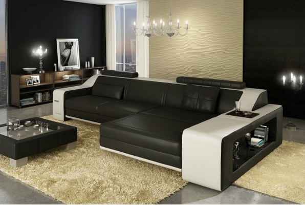 Exklusive Wunnkomfort: Gitt Ärem Doheem e Luxus-L-Sofa.