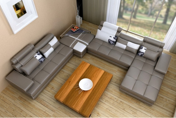 Elegant U-Form Designer Ecksofa Perfekt Synthes vu Stil a Komfort