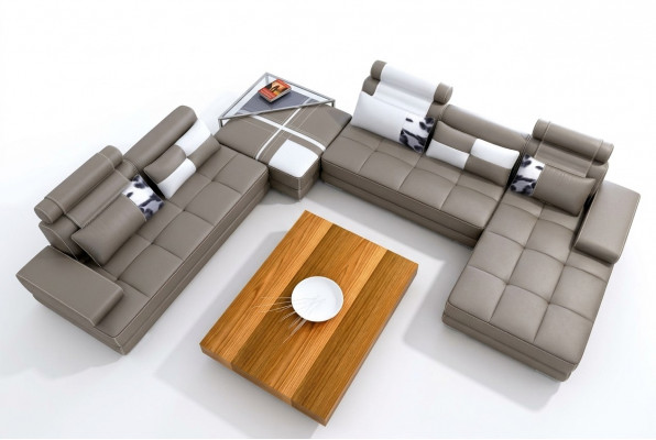 Elegant U-Form Designer Ecksofa Perfekt Synthes vu Stil a Komfort