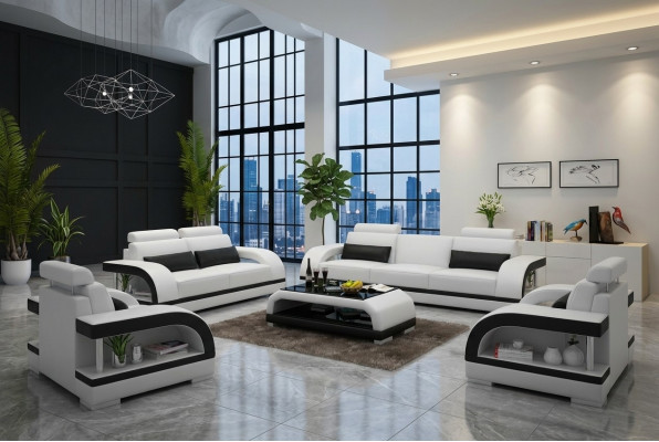 Designer Sofa Set Lieder Sofa Set 3+2+1 Set Sofa Couch Nei Zitadell Wäiss
