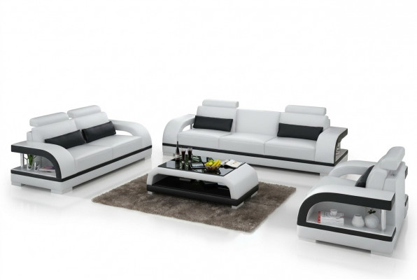Designer Sofa Set Lieder Sofa Set 3+2+1 Set Sofa Couch Nei Zitadell Wäiss