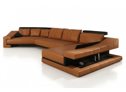 Ledersofa Wunnlandschaft XXL Ecksofa Grousst Sofa Couch Garnitur Designersofa PHM105