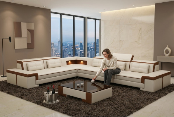 Modern Ecksofa Couch Lieder Polster Design Canapé Garnitur Wunnlandschaft