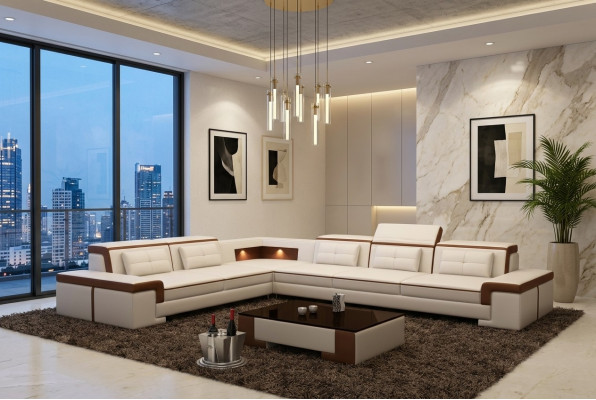 Modern Ecksofa Couch Lieder Polster Design Canapé Garnitur Wunnlandschaft
