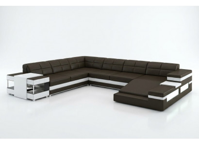 Ledercouch Sofa Couch Polster Eck Wunlandschaft Ecksofa Design Lieder PH3006 Neien