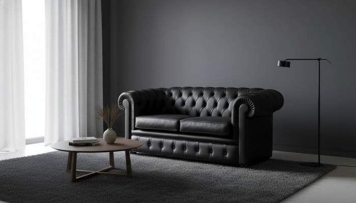 Chesterfield Sofa Couch Polstersofa Klassesch 2-Sëtzer Sëtz Lieder Schaffhuet.