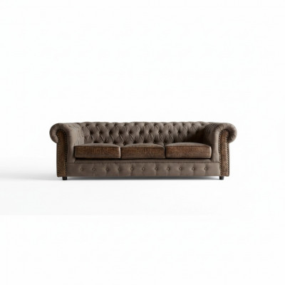 Sofagarnitur Polstersofa Couch Sofa Klassik Chesterfield 3-Sëtzer Set Nei NAPOLI IV