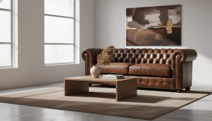 Chesterfield Sofa Canapé Polster 3 Sëtz Garnitur Lieder Textil Sofaen Nei