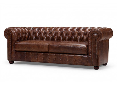 Chesterfield Sofa Canapé Polster 3 Sëtz Garnitur Lieder Textil Sofaen Nei