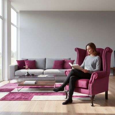 Chesterfield Ohrsessel Sëtz Club Lounge Fernseh Sofa Relax Sëtz Nei