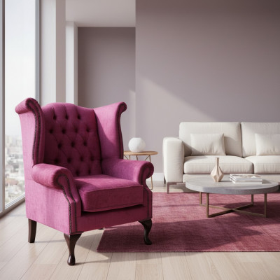 Chesterfield Ohrsessel Sëtz Club Lounge Fernseh Sofa Relax Sëtz Nei