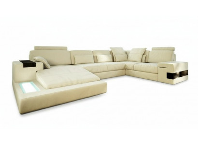 Ledersofa Designer Sofa U Form Wunnlandschaft Canapé Polstersofa Ecksofa Garnitur Nei