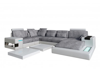 Ledercanapé Polster Eckcouch Garnitur Wunnlandschaft Ledercanapé Design Canapé Nei
