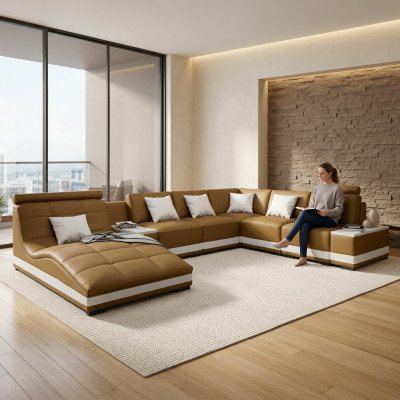 Designersofa Ecksofa Wunnlandschaft Ronnssofa Liederensofa Couch Sofa U-Form NiddaA