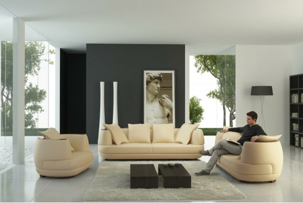Sofaënzuch Royal Luxus Designer Canapé Polster 3+2+1 Lieder Sofa Sëtz BeigeA