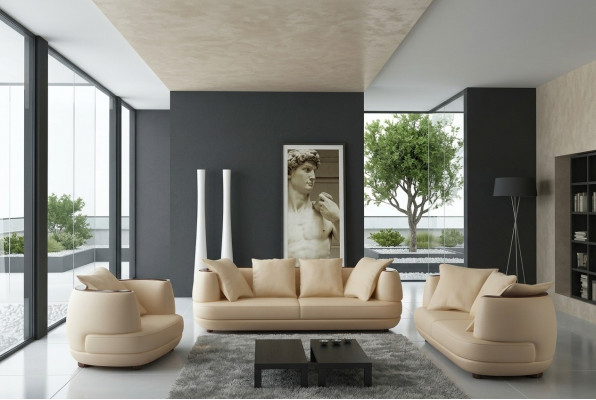 Sofaënzuch Royal Luxus Designer Canapé Polster 3+2+1 Lieder Sofa Sëtz BeigeA