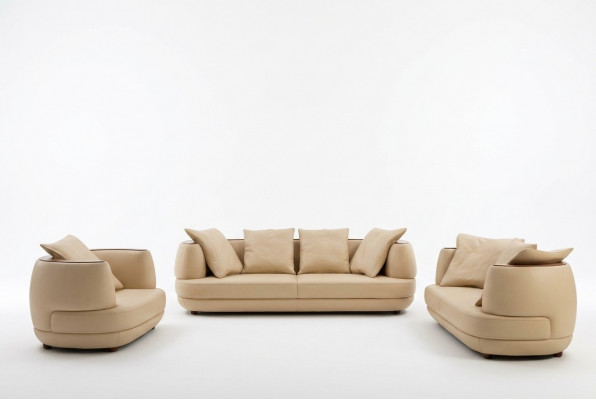 Sofaënzuch Royal Luxus Designer Canapé Polster 3+2+1 Lieder Sofa Sëtz BeigeA