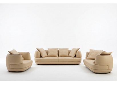 Sofaënzuch Royal Luxus Designer Canapé Polster 3+2+1 Lieder Sofa Sëtz BeigeA