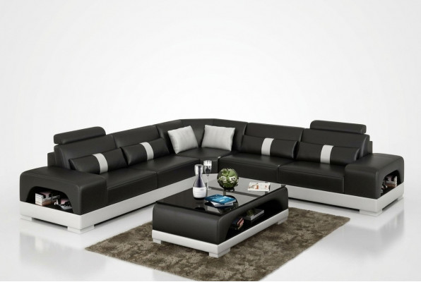 Designer Wunnlandschaft Eckssofa Sofa Canapé Big L Form XXL Sëtz Garnitur Sandberg