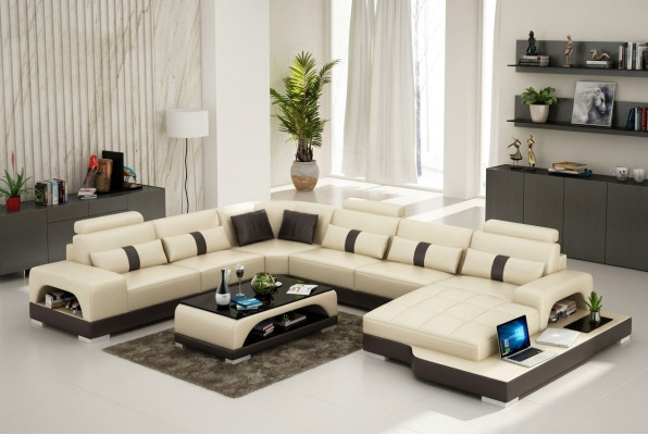 Lieder U-Form Wunnlandschaft Couch Grouss XXL Sofa Polster Eckbestand Garnitur Eck Schécken