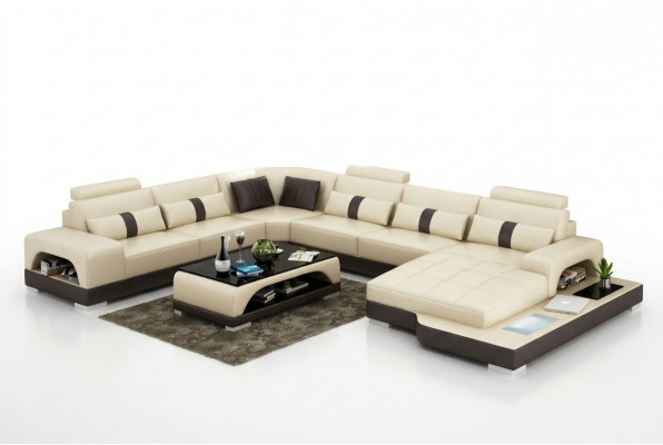 Lieder U-Form Wunnlandschaft Couch Grouss XXL Sofa Polster Eckbestand Garnitur Eck Schécken