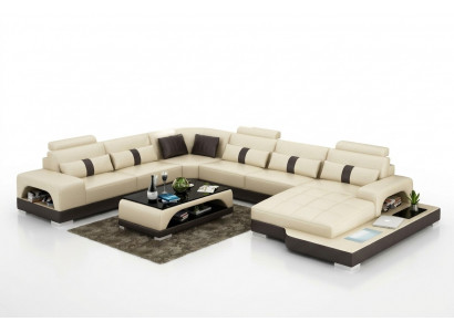 Lieder U-Form Wunnlandschaft Couch Grouss XXL Sofa Polster Eckbestand Garnitur Eck Schécken