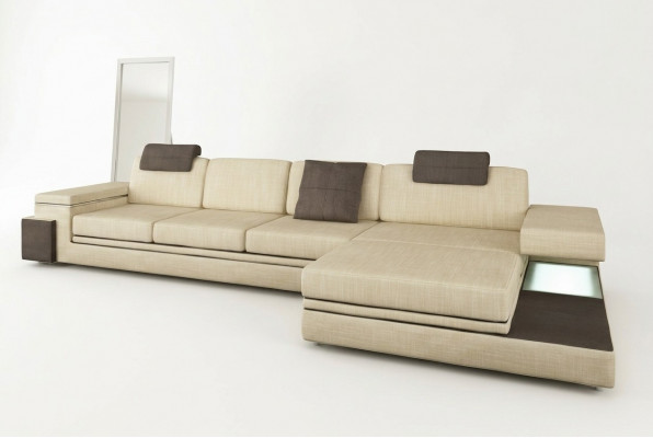 Design Ledercouch Sofa Canapé Polster Lounge Garnitur Eck Textil