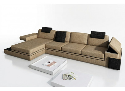 Design Ledercouch Sofa Couch Polstergarnitur Wunnlandschaft Eck Textil