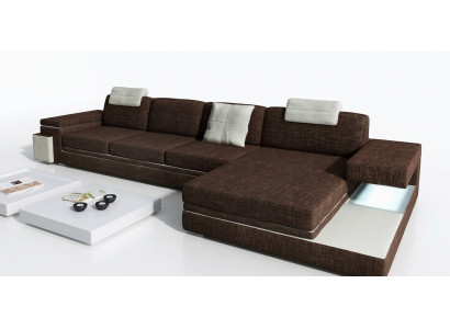 Design Ledersofa Couch Sofa Polster Dekor Wohnlandschaft Eck Garnitur Ecke