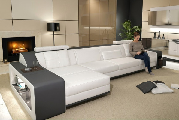 Design Ecksofa Sofa Couch Polster Sëtz Eck Garnitur Sofen Lieder Textil Themar WG