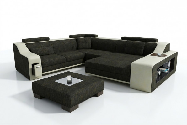 Design Ecksofa Sofa Canapé Polster Sëtz Sofas Eck Garnitur Textil Lieder