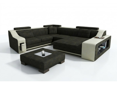 Design Ecksofa Sofa Canapé Polster Sëtz Sofas Eck Garnitur Textil Lieder