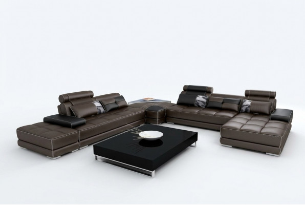 Ecksofa Sofa Canapé Wonlandschaft Ledersofa XXL Designer Canapéen