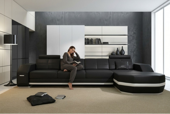 Design Eckcouch Sofa Polstersuite Liederdivan Ecke Wunnlandschaft PH300B