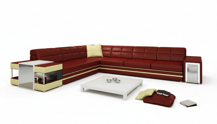 Designersofa Ecksofa Canapé Liederpolster Sëtz Eck Garnitur +Lucht Nei PH3026