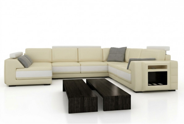 Designersofa Ecksofa Couch Ledersofa Polstersëtz Eck Garnitur +Liicht PHM3027