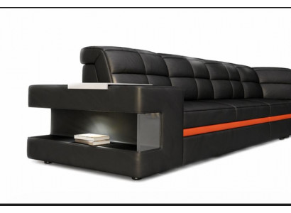 Ledersofa Designersofa Ecksofa Canapé Polstersofa Eckgarnitur mat Beleuchtung