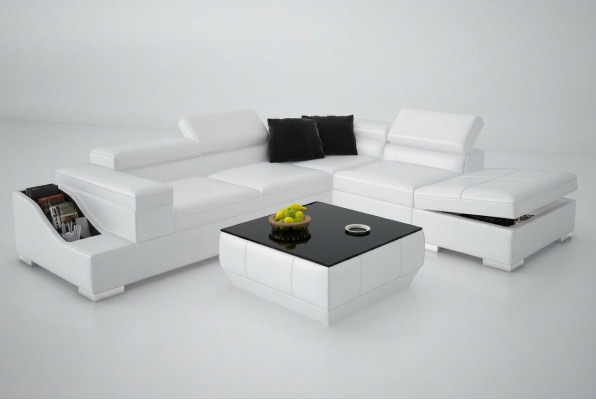 Ledersofa Sofa Canapé Modern Wunnlandschaft Ecksofa Eck Design Garnitur