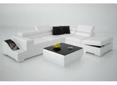 Ledersofa Sofa Canapé Modern Wunnlandschaft Ecksofa Eck Design Garnitur