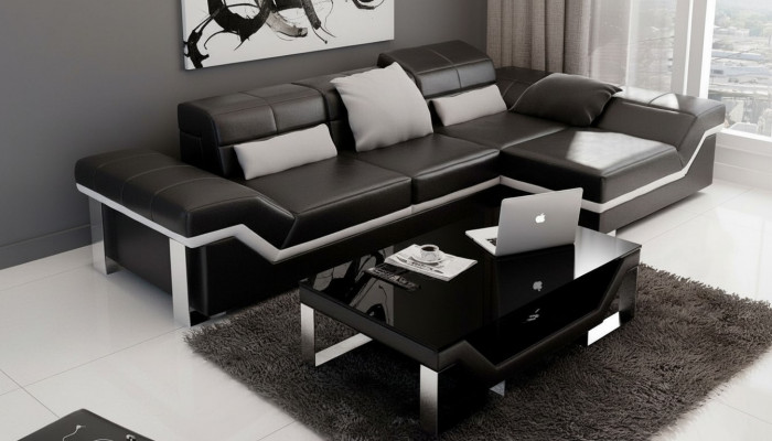 Liederkanapé Sofa Canapé Wunnlanschaft Ecksofa Garnitur Dekor Modernen Design