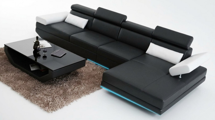 Ledercouch Sofa Couch Wunlandschaft Eckssofa Modern Garnitur Dekor Design